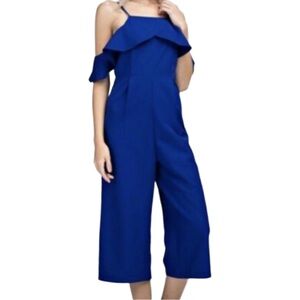 Honey Belle‎ Royal Blue Ruffle Jumpsuit NWT Size S